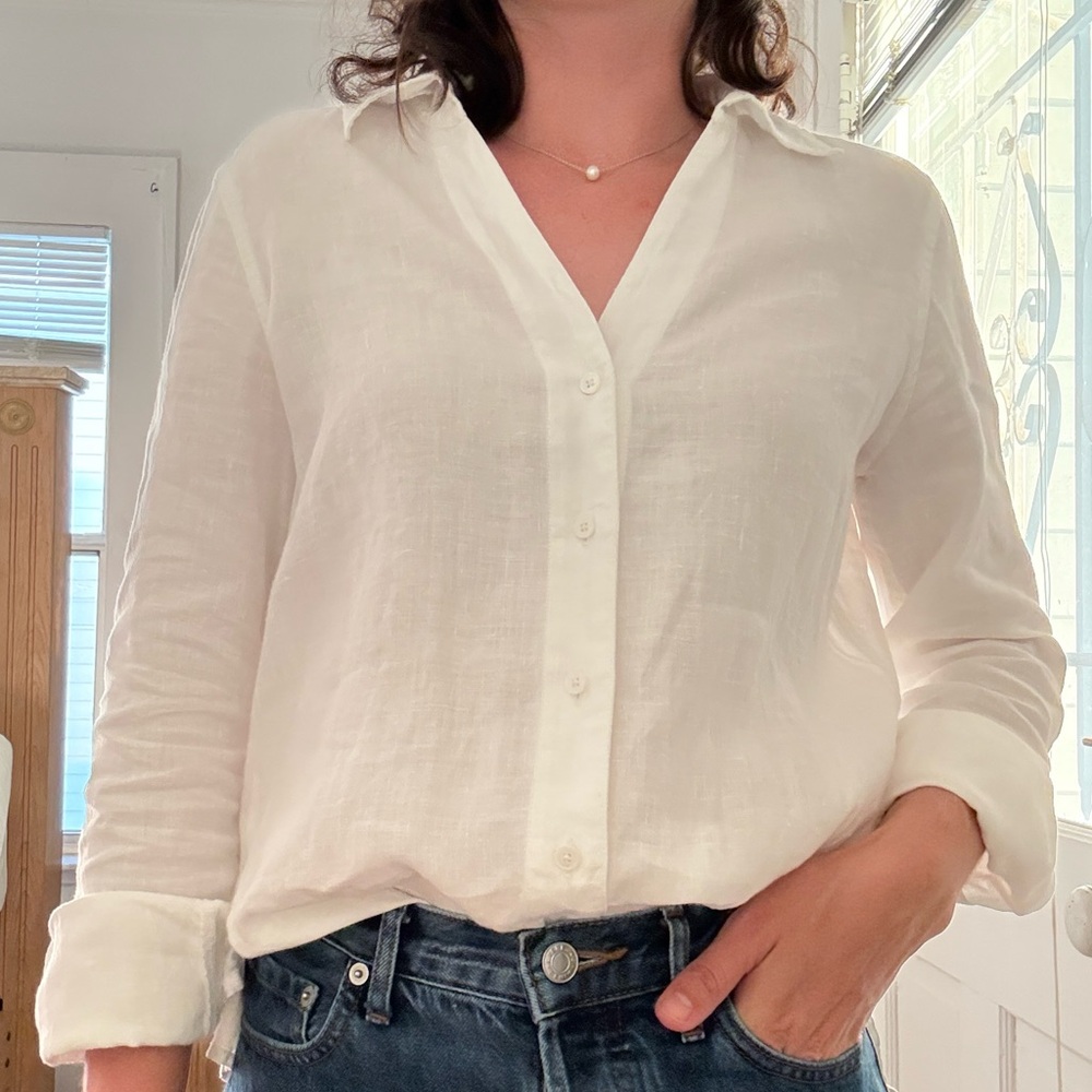 Talbots white button down shirt